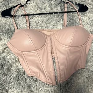 Pink leather corset